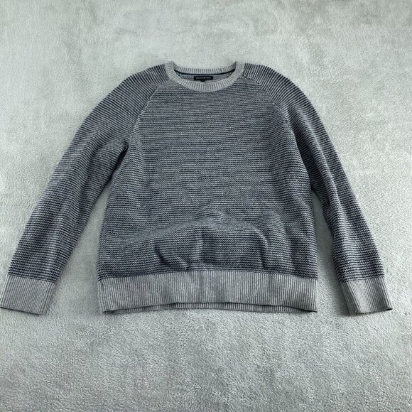 Banana Republic Mens Crewneck Sweater XL Gray Cotton Merino Blend 0186 - Picture 1 of 8